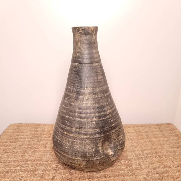 16" Boho Vibe Earth Tone Ceramic Decorative Table VaseStyle Handmade - Picture 1 of 7